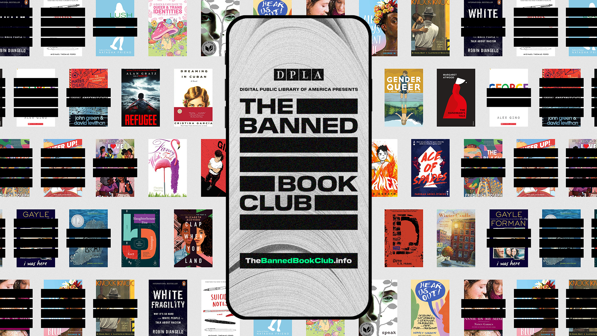 The Banned Book Club on a smart phone